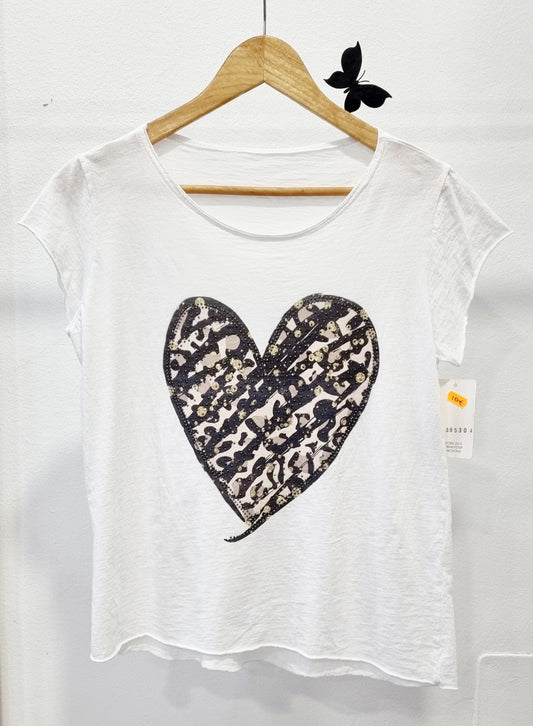 Camiseta Strass Manga Corta